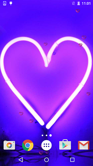 Ladda ner Neon hearts - gratis live wallpaper för Android på skrivbordet.