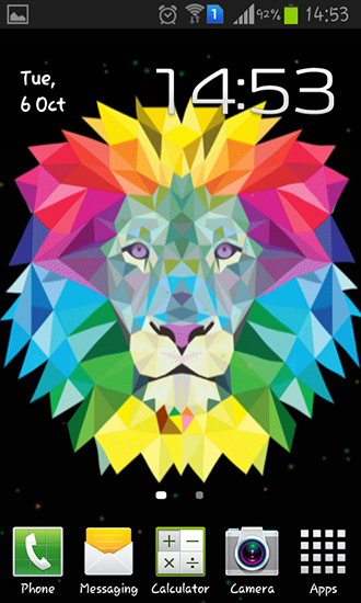 Ladda ner Neon lion - gratis live wallpaper för Android på skrivbordet.