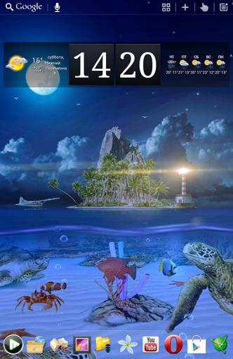 Ladda ner Ocean aquarium 3D: Turtle Isle - gratis live wallpaper för Android på skrivbordet.