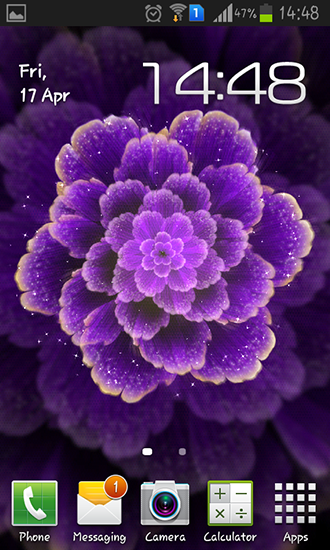Ladda ner Purple flower - gratis live wallpaper för Android på skrivbordet.