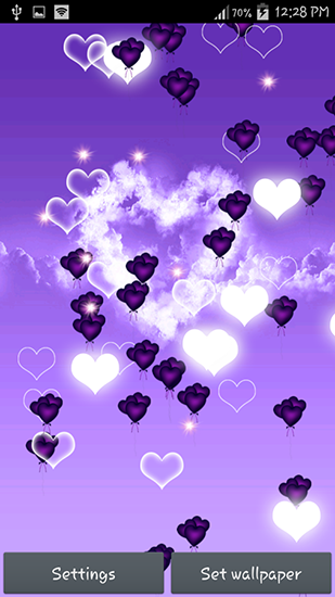Ladda ner Purple heart - gratis live wallpaper för Android på skrivbordet.