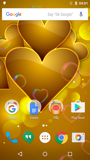Ladda ner Red and gold love - gratis live wallpaper för Android på skrivbordet.