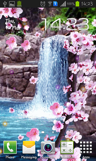 Ladda ner Sakura: Waterfall - gratis live wallpaper för Android på skrivbordet.