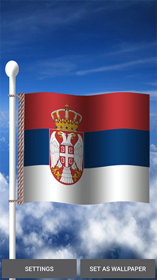 Ladda ner Serbian Flag 3D - gratis live wallpaper för Android på skrivbordet.