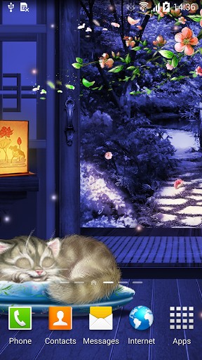 Ladda ner Sleeping kitten - gratis live wallpaper för Android på skrivbordet.