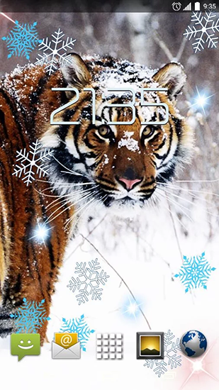 Ladda ner Snow tiger - gratis live wallpaper för Android på skrivbordet.