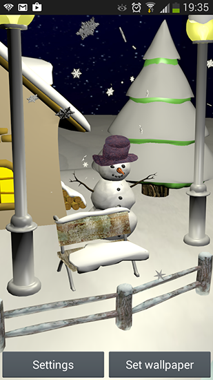 Ladda ner Snowfall 3D - gratis live wallpaper för Android på skrivbordet.