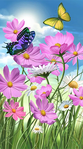 Summer: flowers and butterflies
