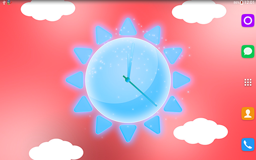 Ladda ner Sunny weather clock - gratis live wallpaper för Android på skrivbordet.