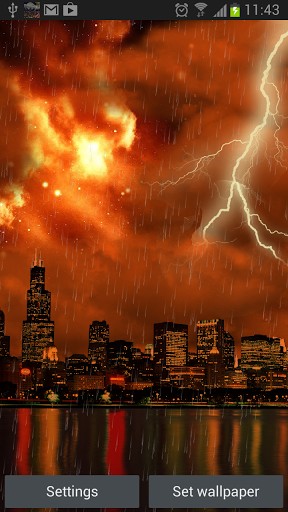 Ladda ner The real thunderstorm HD (Chicago) - gratis live wallpaper för Android på skrivbordet.