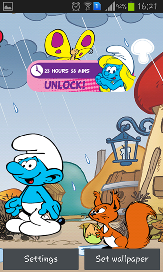 Ladda ner The Smurfs - gratis live wallpaper för Android på skrivbordet.