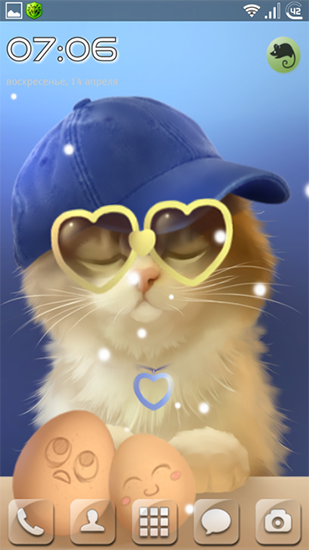 Ladda ner Tummy the kitten - gratis live wallpaper för Android på skrivbordet.