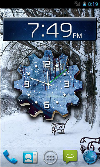 Ladda ner Winter snow clock - gratis live wallpaper för Android på skrivbordet.