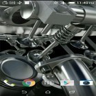 Förutom levande bakgrundsbild till Android Fire skulls ström, ladda ner gratis live wallpaper APK Engine V8 3D andra.
