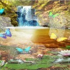 Förutom levande bakgrundsbild till Android Castle square ström, ladda ner gratis live wallpaper APK Jungle waterfall andra.