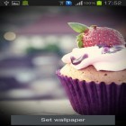 Förutom levande bakgrundsbild till Android Chickens ström, ladda ner gratis live wallpaper APK Cupcakes andra.