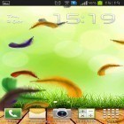 Förutom levande bakgrundsbild till Android Spring greens ström, ladda ner gratis live wallpaper APK Feather andra.