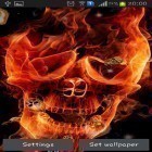 Förutom levande bakgrundsbild till Android Night sakura ström, ladda ner gratis live wallpaper APK Fire skulls andra.