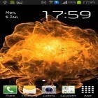 Förutom levande bakgrundsbild till Android Real space 3D ström, ladda ner gratis live wallpaper APK Flames explosion andra.