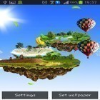 Förutom levande bakgrundsbild till Android Sakura pro ström, ladda ner gratis live wallpaper APK Flying islands andra.