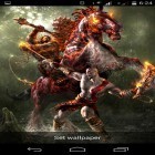 Förutom levande bakgrundsbild till Android Mystical skull ström, ladda ner gratis live wallpaper APK God of war andra.