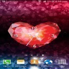 Förutom levande bakgrundsbild till Android Bouncing ions ström, ladda ner gratis live wallpaper APK Hearts сlock andra.