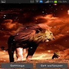 Förutom levande bakgrundsbild till Android Lonely tree ström, ladda ner gratis live wallpaper APK Lion andra.