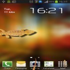 Förutom levande bakgrundsbild till Android Autumn mushrooms ström, ladda ner gratis live wallpaper APK Lizard in phone andra.