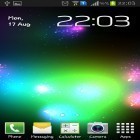 Förutom levande bakgrundsbild till Android Super skies ström, ladda ner gratis live wallpaper APK Mega particles andra.