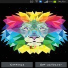 Förutom levande bakgrundsbild till Android Gyrospace 3D ström, ladda ner gratis live wallpaper APK Neon lion andra.